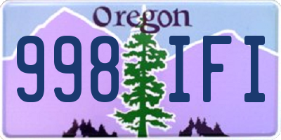 OR license plate 998IFI