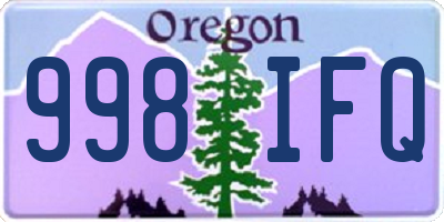 OR license plate 998IFQ