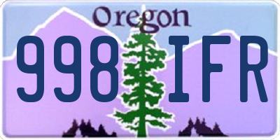 OR license plate 998IFR