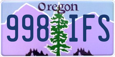 OR license plate 998IFS