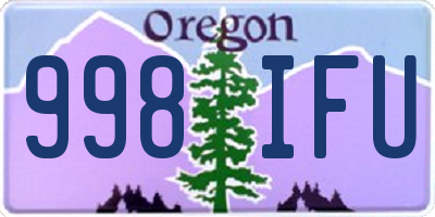 OR license plate 998IFU