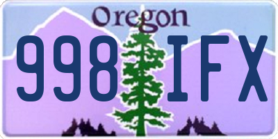 OR license plate 998IFX