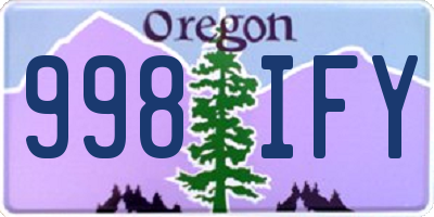 OR license plate 998IFY
