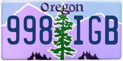 OR license plate 998IGB