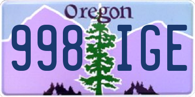 OR license plate 998IGE