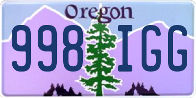 OR license plate 998IGG