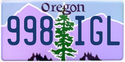 OR license plate 998IGL