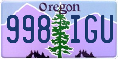 OR license plate 998IGU