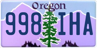 OR license plate 998IHA