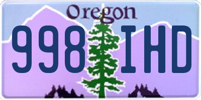 OR license plate 998IHD