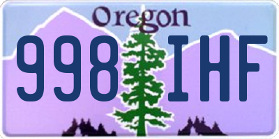 OR license plate 998IHF