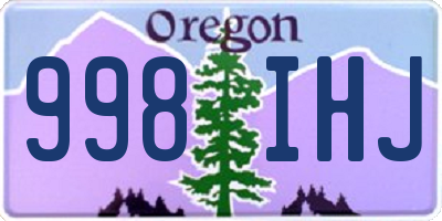 OR license plate 998IHJ