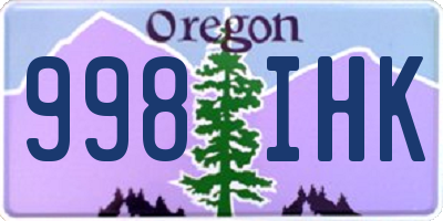 OR license plate 998IHK