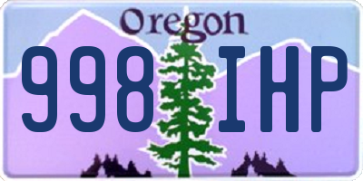 OR license plate 998IHP