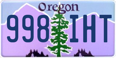 OR license plate 998IHT