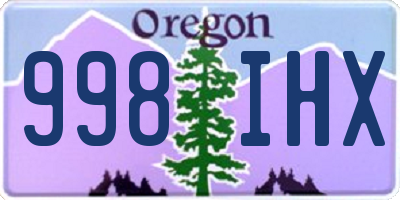 OR license plate 998IHX