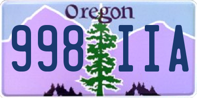 OR license plate 998IIA