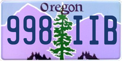 OR license plate 998IIB