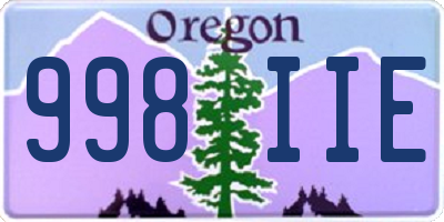OR license plate 998IIE