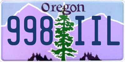 OR license plate 998IIL