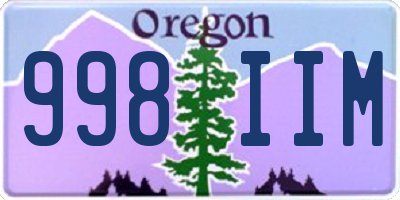 OR license plate 998IIM