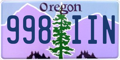 OR license plate 998IIN