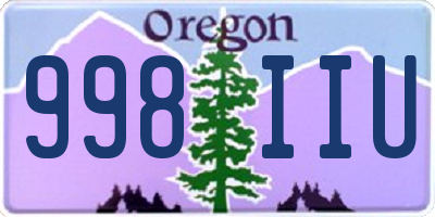 OR license plate 998IIU