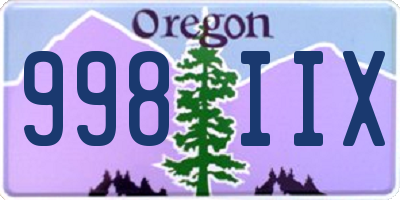 OR license plate 998IIX