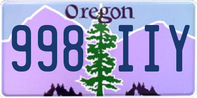 OR license plate 998IIY