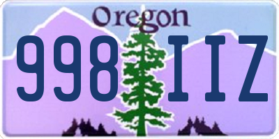 OR license plate 998IIZ