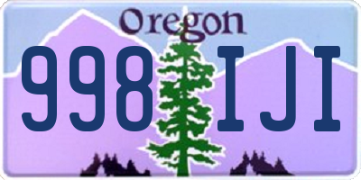 OR license plate 998IJI