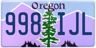 OR license plate 998IJL