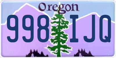 OR license plate 998IJQ