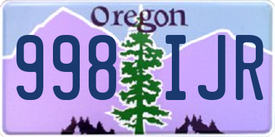 OR license plate 998IJR