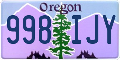 OR license plate 998IJY