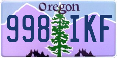 OR license plate 998IKF