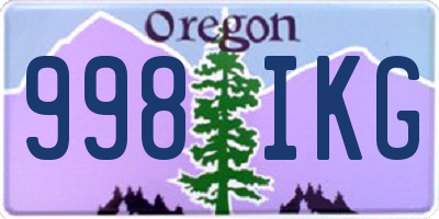 OR license plate 998IKG