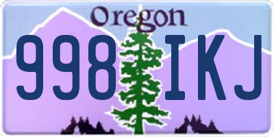 OR license plate 998IKJ