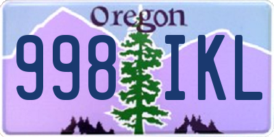 OR license plate 998IKL