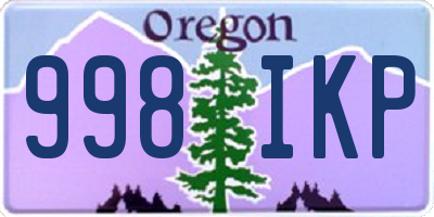 OR license plate 998IKP