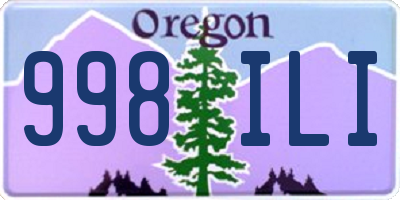 OR license plate 998ILI