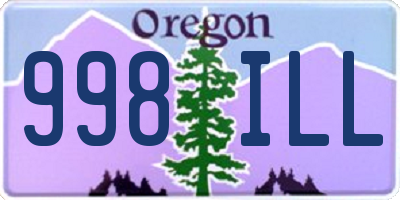 OR license plate 998ILL