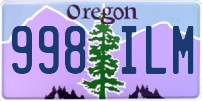 OR license plate 998ILM