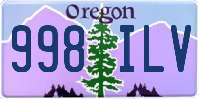 OR license plate 998ILV