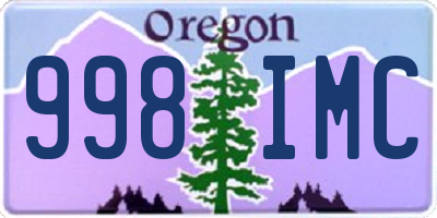 OR license plate 998IMC