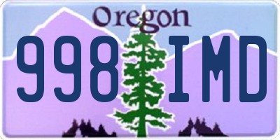 OR license plate 998IMD