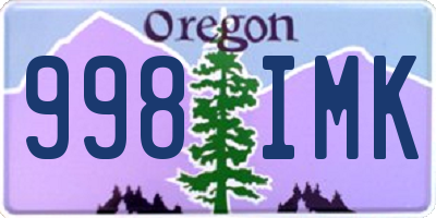OR license plate 998IMK