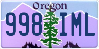 OR license plate 998IML