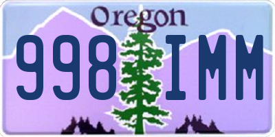 OR license plate 998IMM