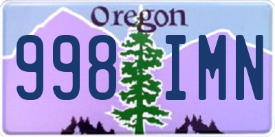 OR license plate 998IMN